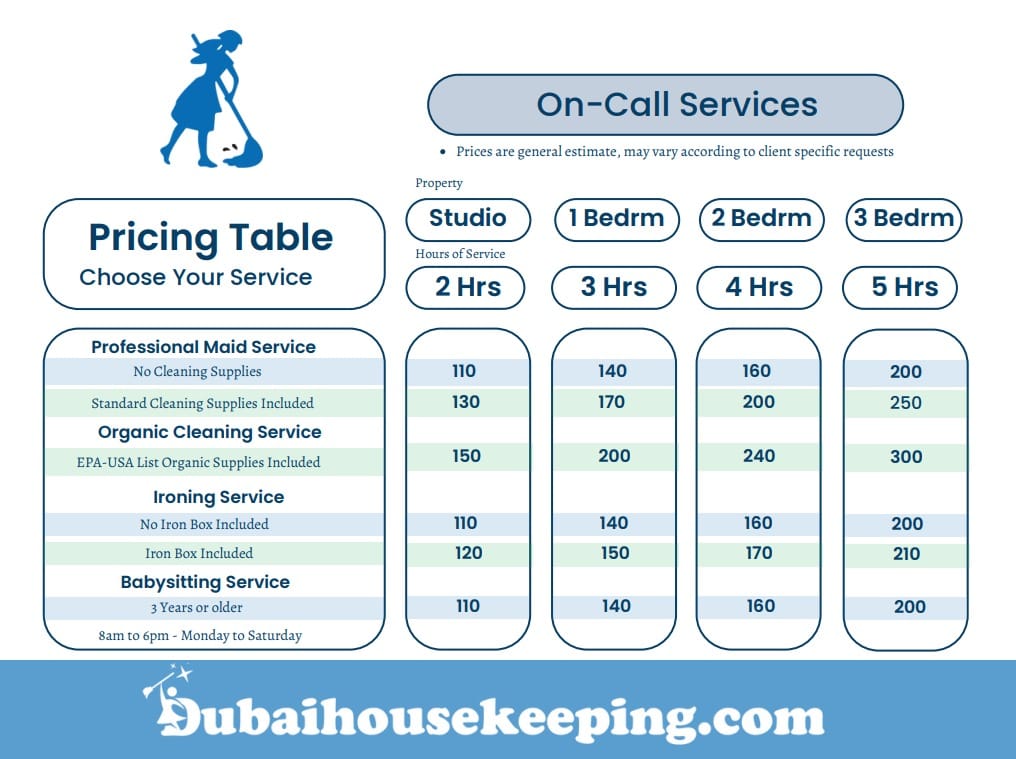 Maid Service Cost in Dubai – Pricing Guide